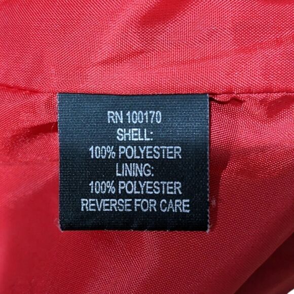 Sandro Sport Women's Red Long Buttoned Hood Fleece Jacket Size L - Picture 10 of 11